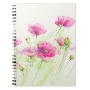 Carnet Pavots peints 3 d'aquarelle