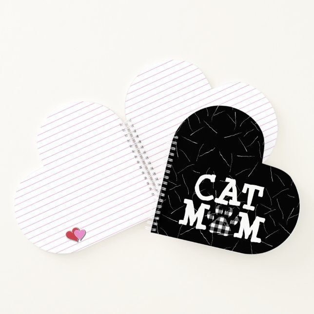 Carnet Pawprint maman chat avec cheveux chats (Intérieur)