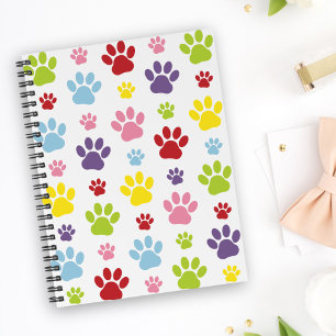 Carnet Paws colorés, Motif Paw, Paws de chien, Empreintes