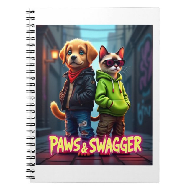 Carnet Paws & Swagger™ Mignon Inspiré des Animaux de Comp (Devant)