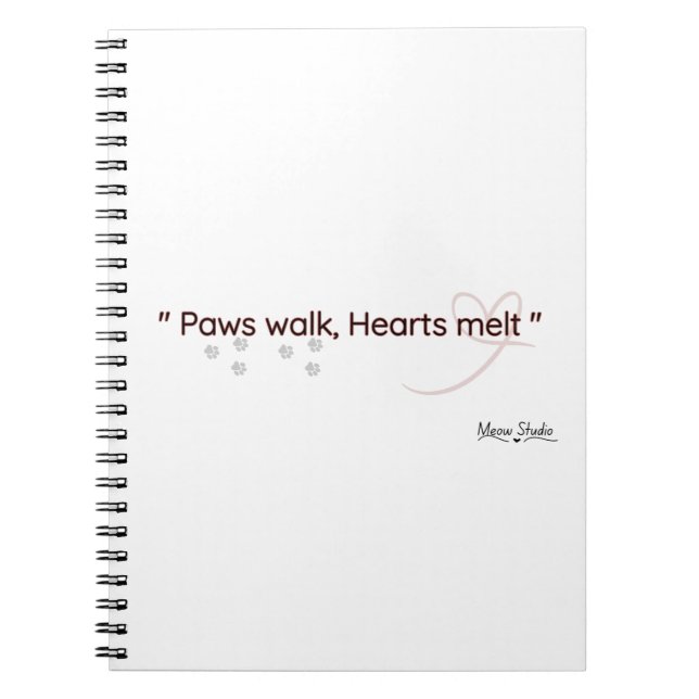 Carnet Paws Touch, Hearts Feel Notebook (Devant)