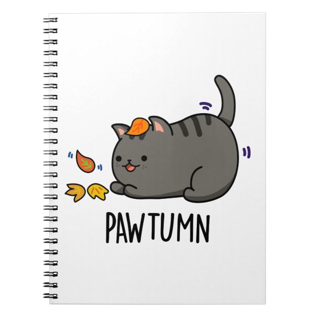 Carnet Pawtumn mignon Pun de chat d'Automne  (Devant)