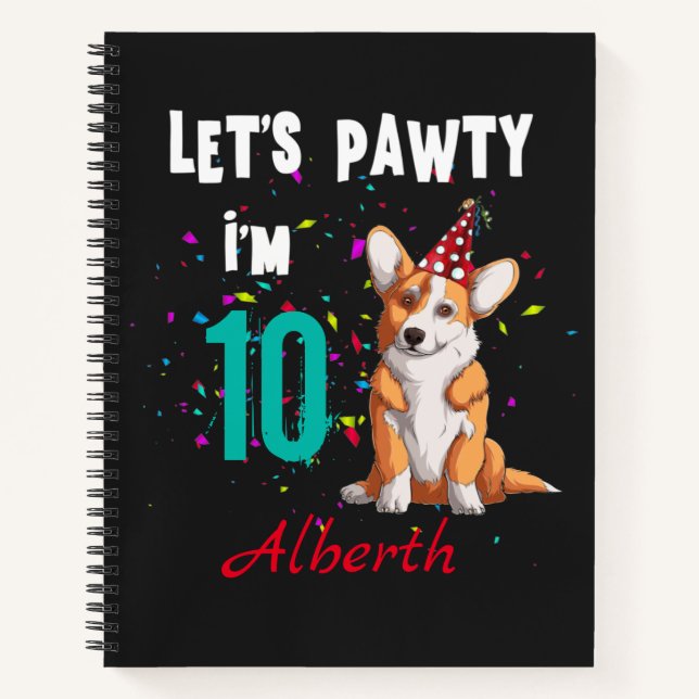 Carnet Pawty Boy ou Girl Birthday Party Custom  (Devant)