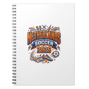 Carnet Pays-Bas Football 2026 Football Gras Pays Typogr