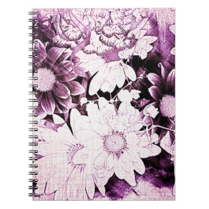 Carnet Pays français boho chic fleur sauvage violet margu