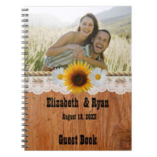 Carnet Pays Mariage rustique, Connexion Livre, Tournesol