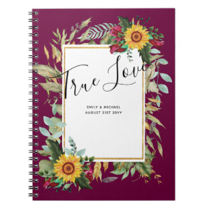 Carnet Pays Tournesols Rustiques Bourgogne Mariage Rose