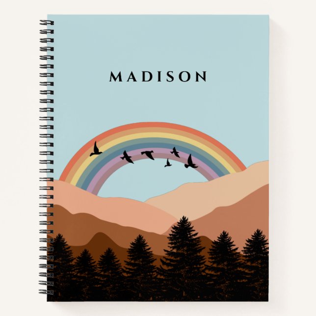 Carnet Paysage Abstrait Arbres forestiers Arc-en-ciel et  (Devant)