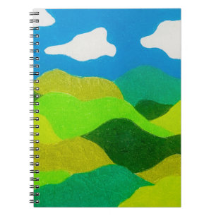 Carnet Paysage Abstrait Crayon de Couleur Ciel Bleu