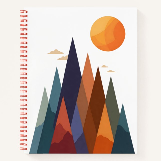 Carnet Paysage avec montagnes et soleil (Devant)