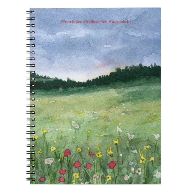 Carnet Paysage de champ de fleurs  (Devant)