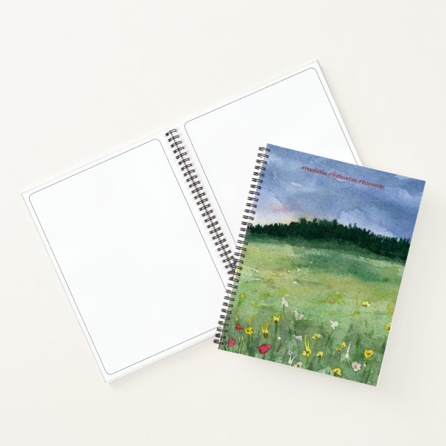 Carnet Paysage de champ de fleurs en spirale (Intérieur)