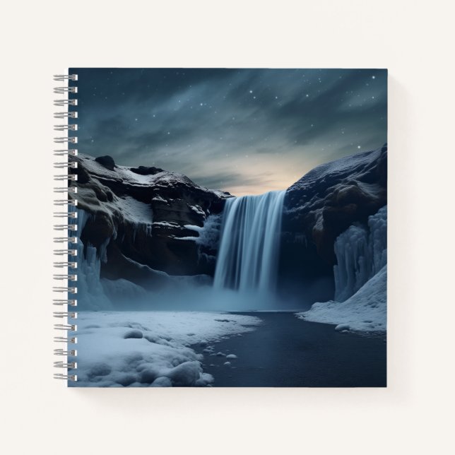 Carnet Paysage de la cascade en Islande (Devant)