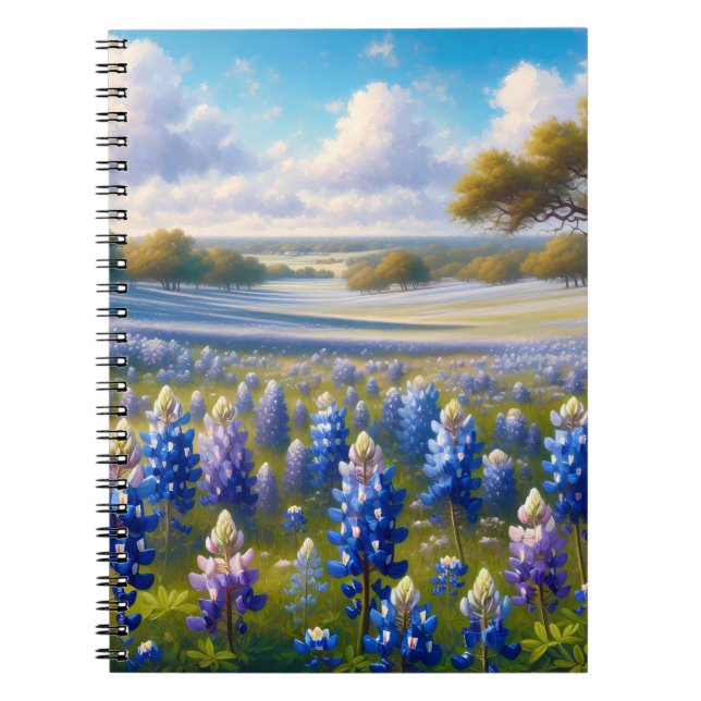Carnet Paysage de prairie de bleuets du Texas (Devant)