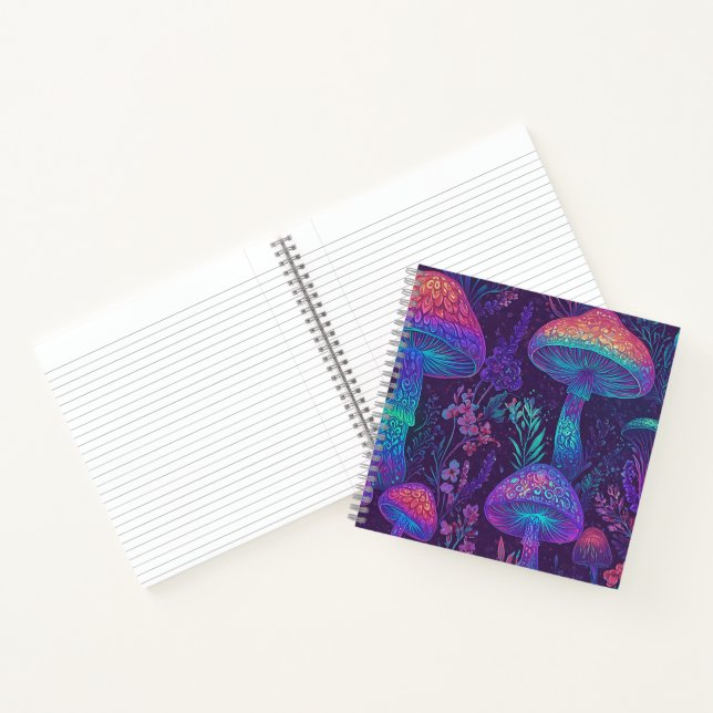 Carnet Paysage de rêve de forêt néon champignon (Intérieur)