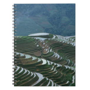 Carnet Paysage de rizières en terrasses dans la montagne,