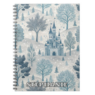 Carnet Paysage du château d'hiver en bleu et gris