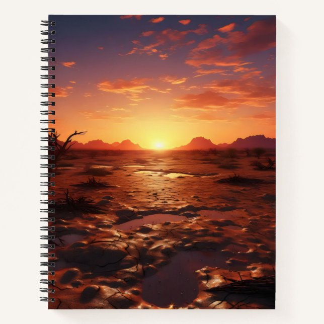 Carnet Paysage du désert du coucher du soleil (Devant)