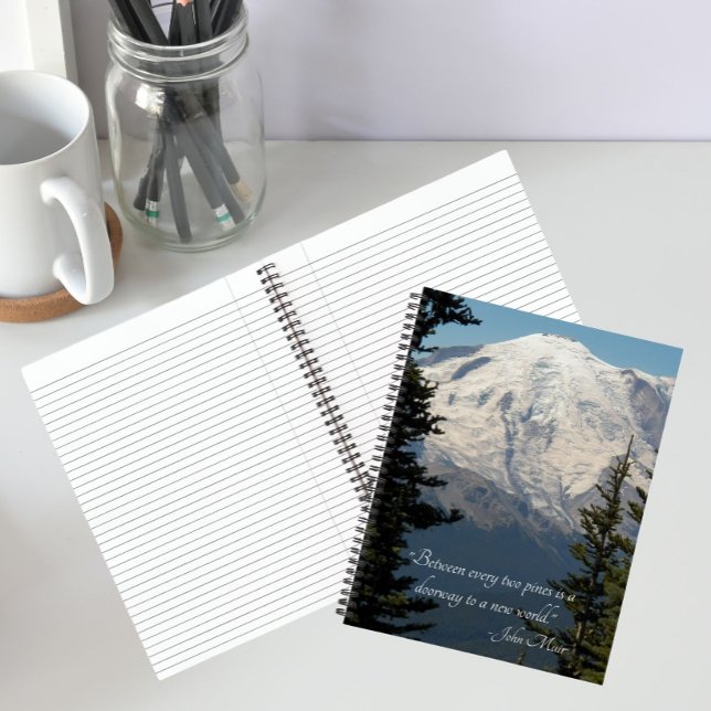 Carnet Paysage du mont Rainier avec citation de John Muir (In Situ)