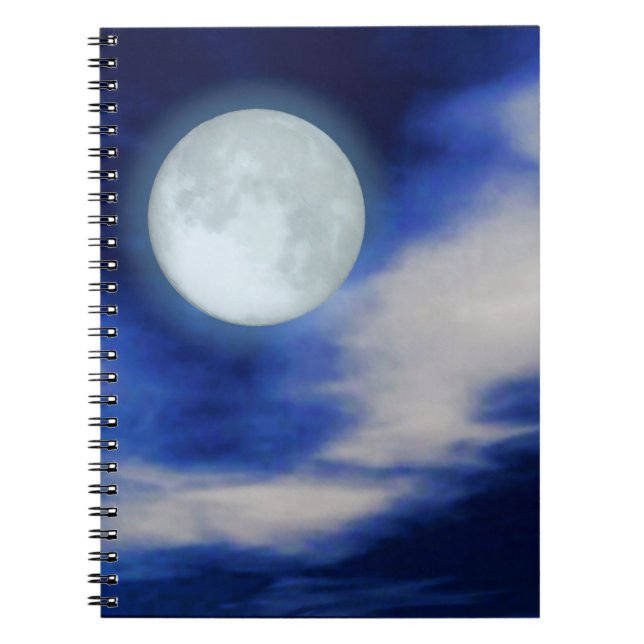 Carnet Paysage lunaire avec nuages lune (Devant)