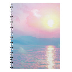 Carnet Paysage magique au coucher du soleil rose