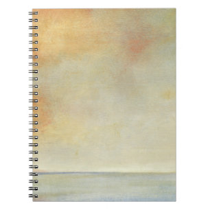 Carnet Paysage marin avec le coucher du soleil orange