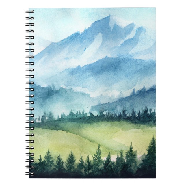 Carnet Paysage montagnard, aquarelle illustration artisti (Devant)