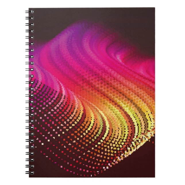 Carnet Paysage numérique coloré Abstrait avec flux (Devant)