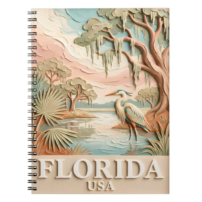 Carnet Paysage Texturé de la Faune Aviaire des Everglades (Devant)