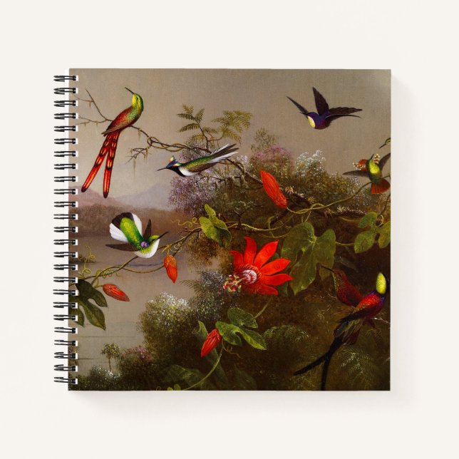 Carnet Paysage tropical avec dix colibris (Devant)