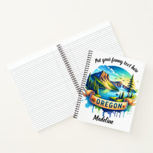 Carnet Paysage vibrant de l'Oregon avec montagnes et lac