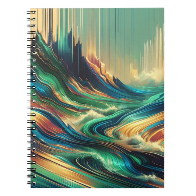 Carnet paysager de l'onde océanique Abstraite (Devant)