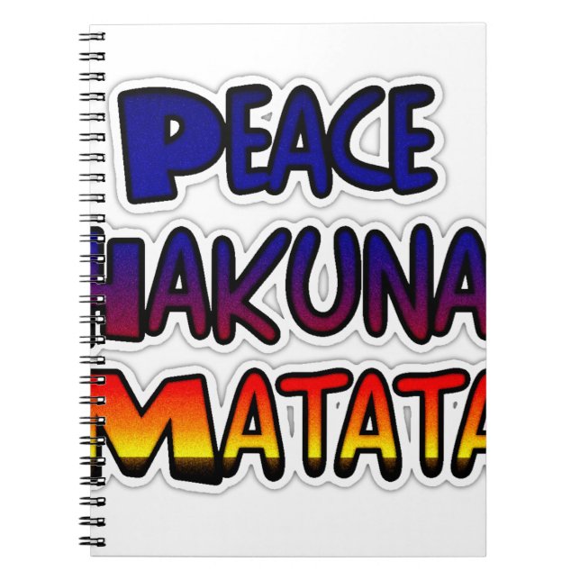 Carnet Peace Hakuna Matata Cadeaux Produits (Devant)