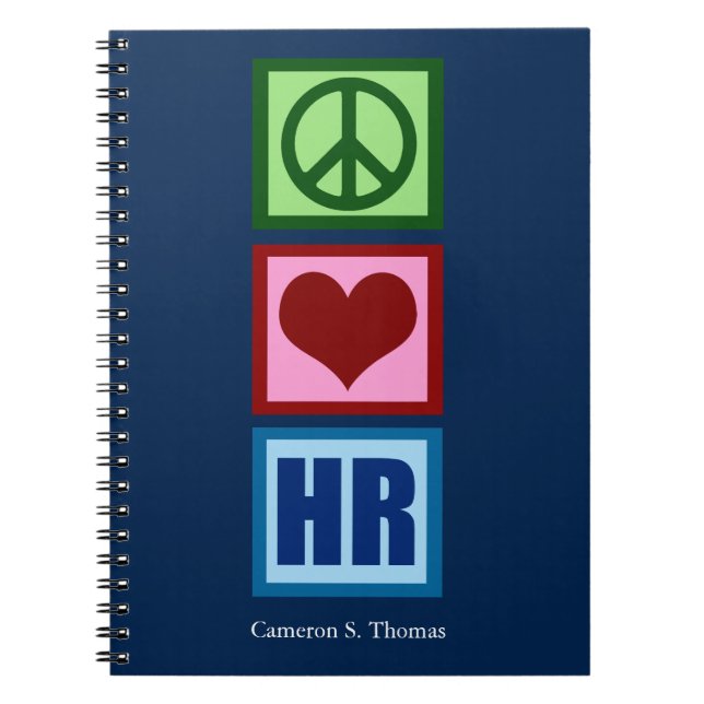 Carnet Peace Love HR Ressources humaines personnalisées (Devant)