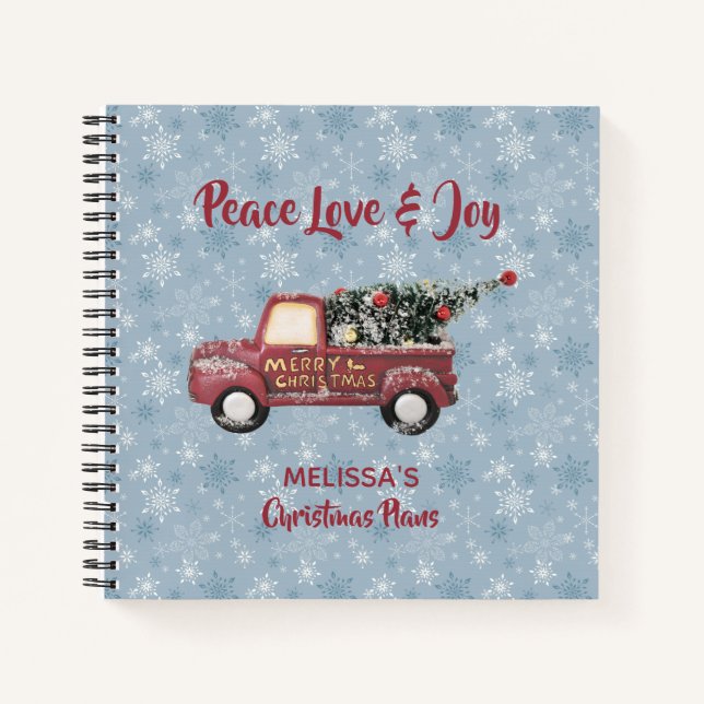 Carnet Peace Love & Joy Toy Camion Joyeux Noël (Devant)