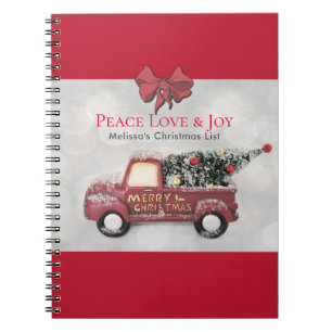 Carnet Peace Love & Joy Toy Camion Joyeux Noël