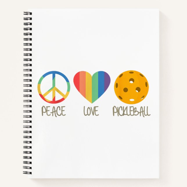 Carnet Peace Love Pickleball (Devant)