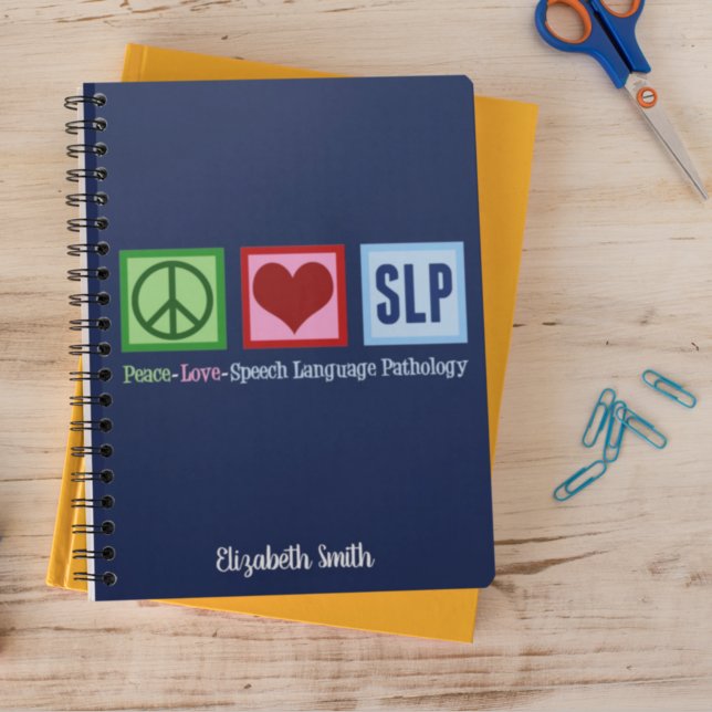 Carnet Peace Love Voix Langue Pathologie SLP Personnalisé (Créateur téléchargé)