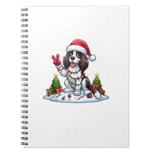 Carnet Peace Main Anglais Springer Espagnol Chien de Noël