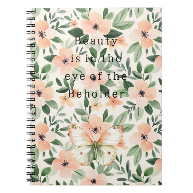 Carnet Peach Flowers Beauty Beholder (Devant)