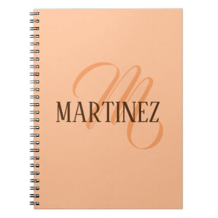 Carnet Peach Fuzz Nom Personnalisé Élégant