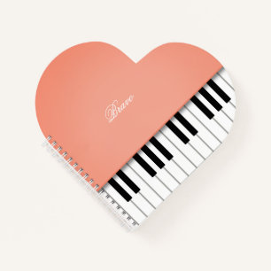 Carnet Peach Orange Grand Piano Music Clavier Personnalis