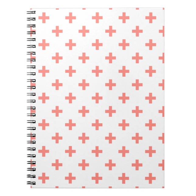 Carnet Peach polka croise sur blanc (Devant)