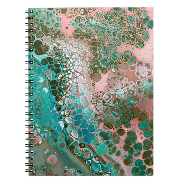Carnet Peach & Turquoise Acrylic pour Abstract (Devant)