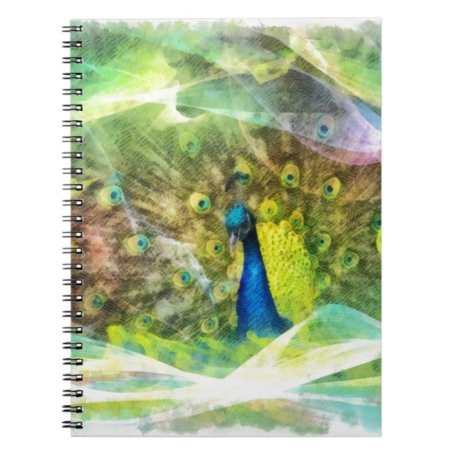 Carnet Peacock Digital Painting (Devant)