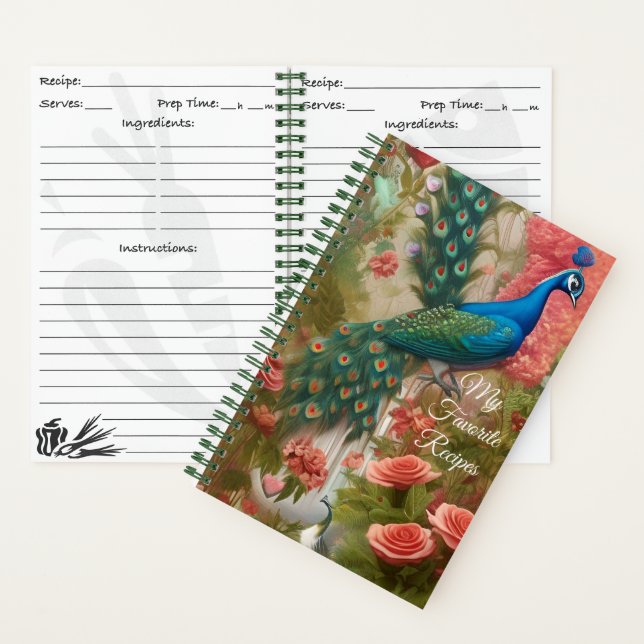 Carnet Peacock en Apricot Rose Garden Recette (À l'intérieur)