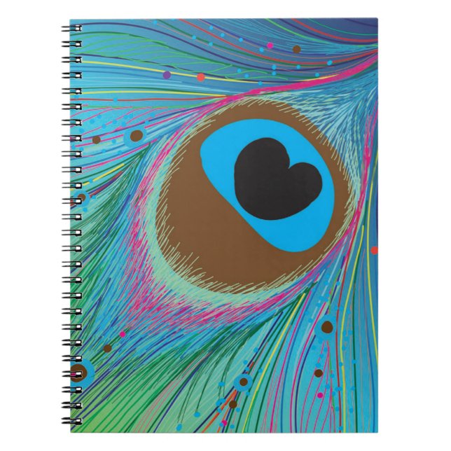 Carnet Peacock feather lines background (Devant)