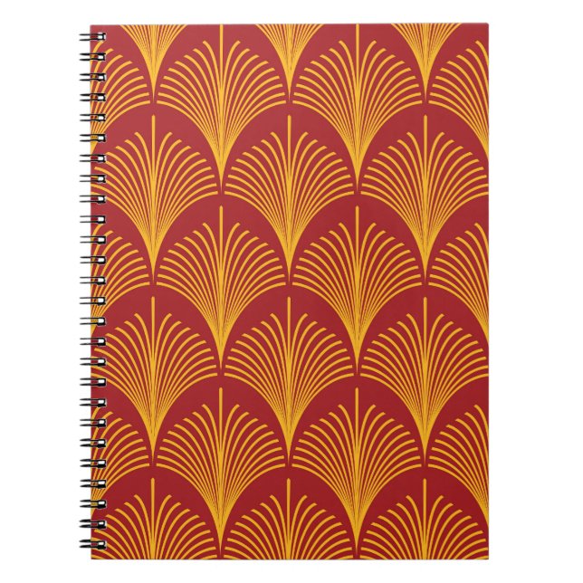 Carnet Peacock or rouge : Art Déco. (Devant)