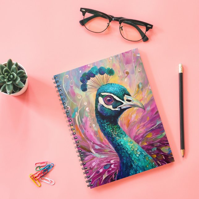 Carnet Peacock Whimsical Art Moderne Impressionniste (Créateur téléchargé)
