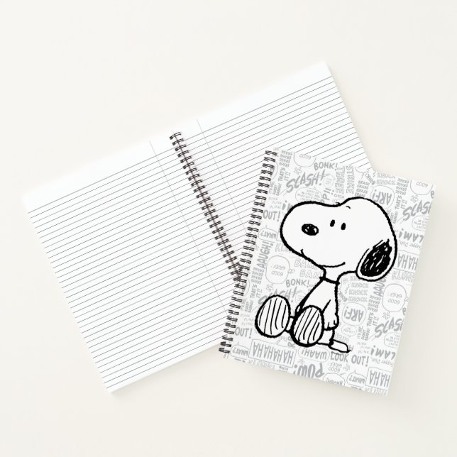 Carnet PEANUTS | Snoopy on Black White Comics (Intérieur)